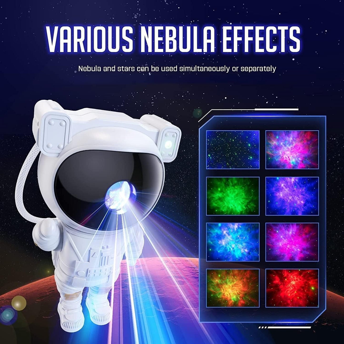 Astronaut Galaxy Projector - 360 Magnetic Head Rotation, Remote Control